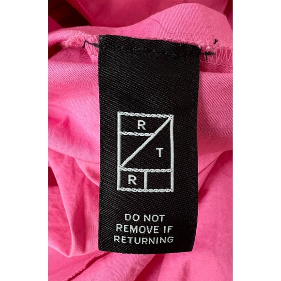 Straud Apfel Long Halter Dress Pink Cotton Open Back w/ Ties Full Skirt SZ  L - Picture 13 of 16